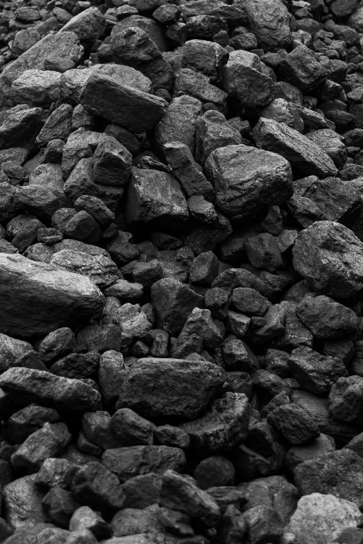 A heap of coal pieces, close-up